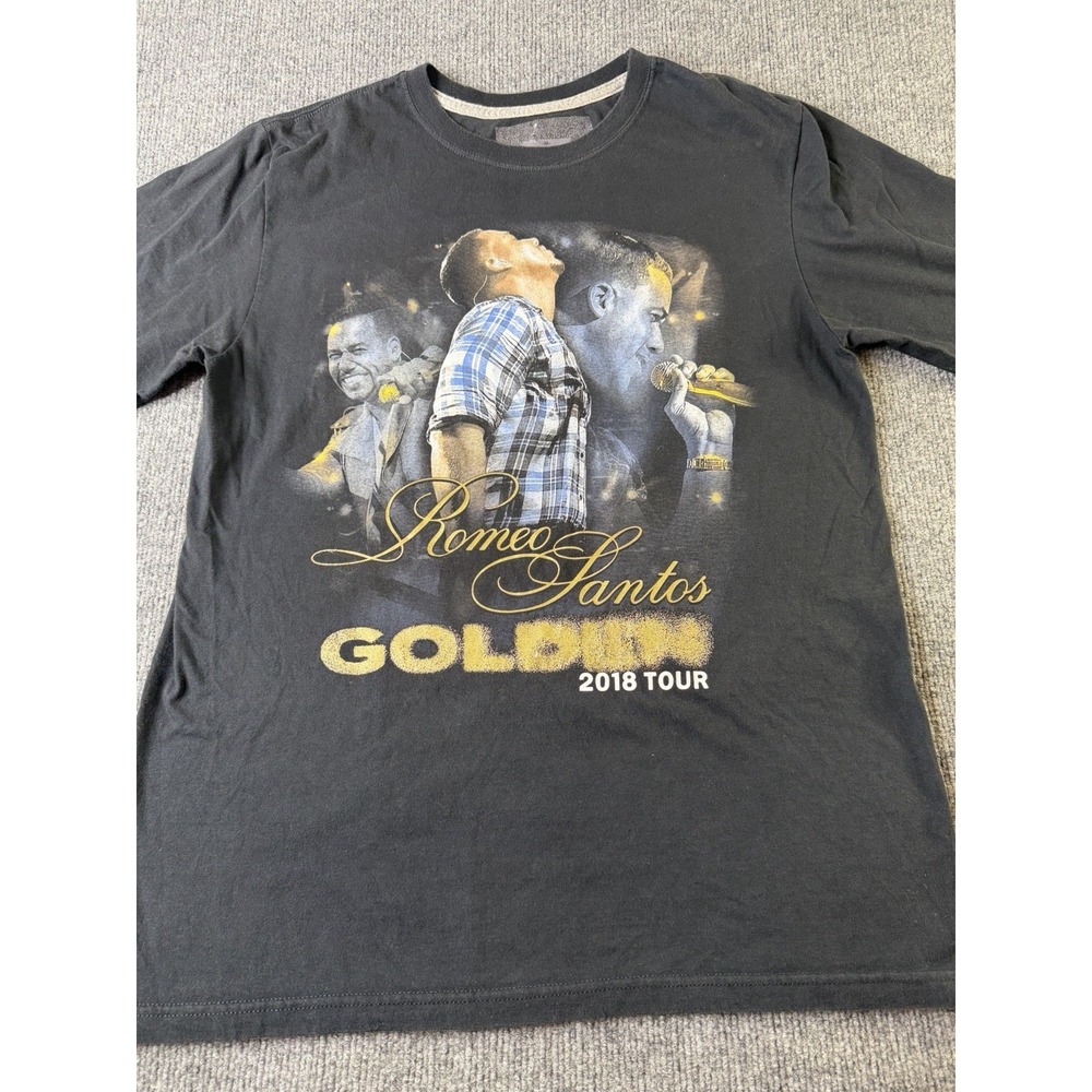 Romeo Santos Golden 2018 Tour T Shirt Mens M‎ Black Concert Latin Music Tee